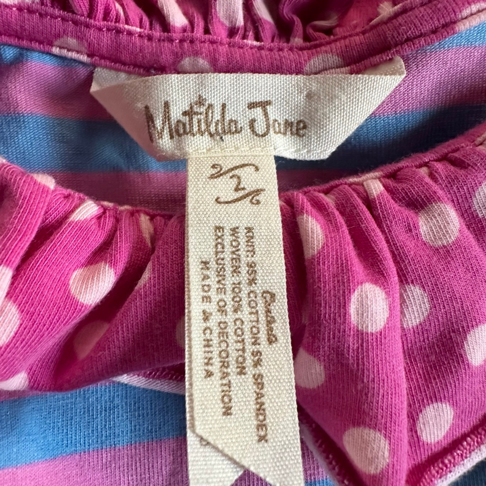 Girls Matilda Jane Casual Dress 2T Pink Blue Floral Bunny Easter - Picture 4 of 9